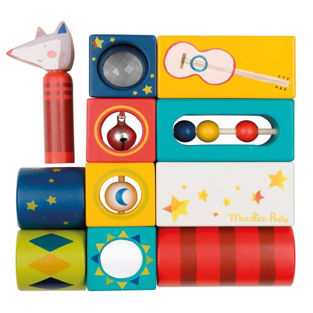Activity Cubes/Stacking toy By Moulin Roty